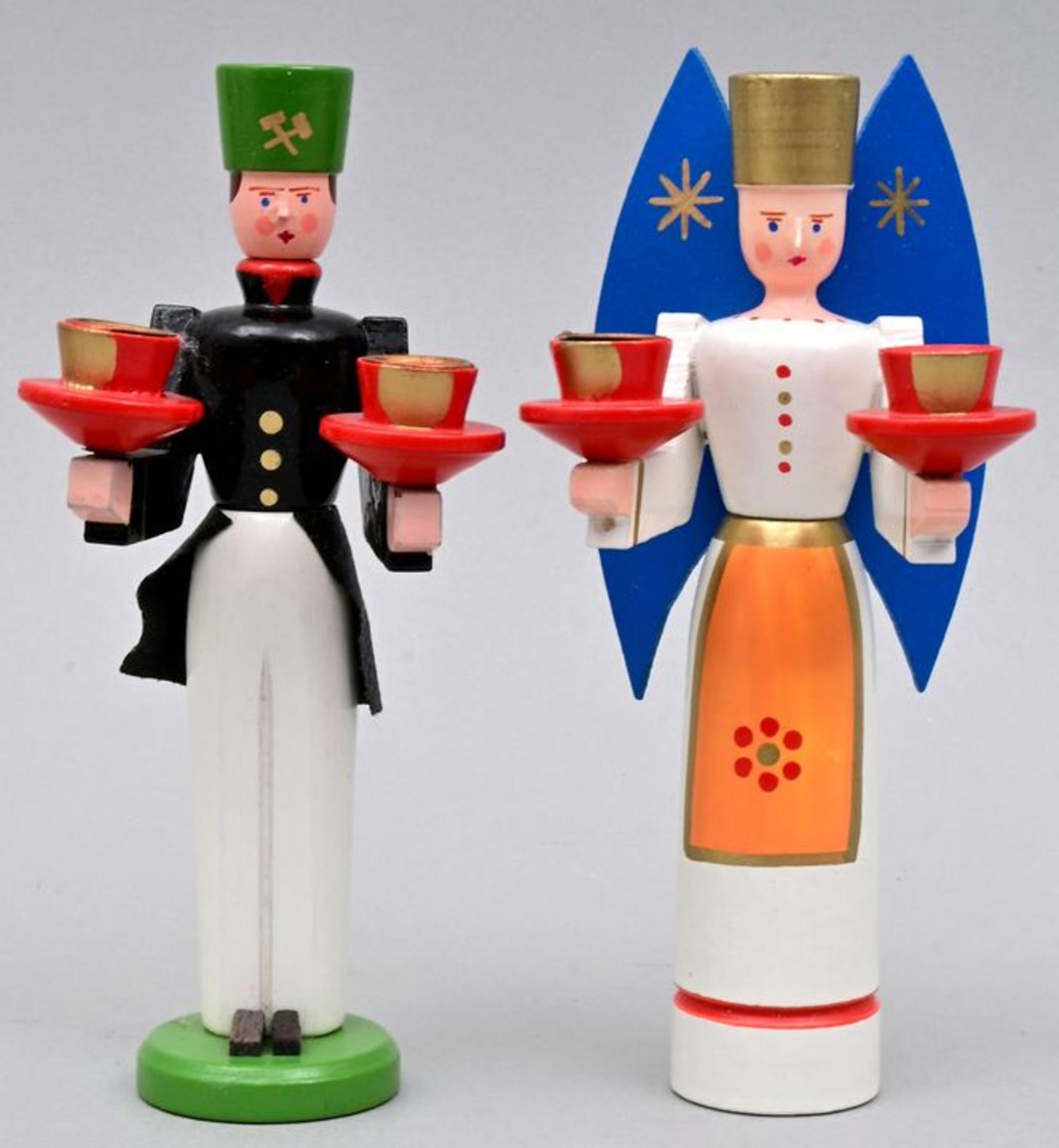 Lichterengel und -bergmann/ christmas candleholders