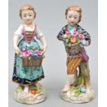 Paar Gärtnerkinder / Two porcelain figures