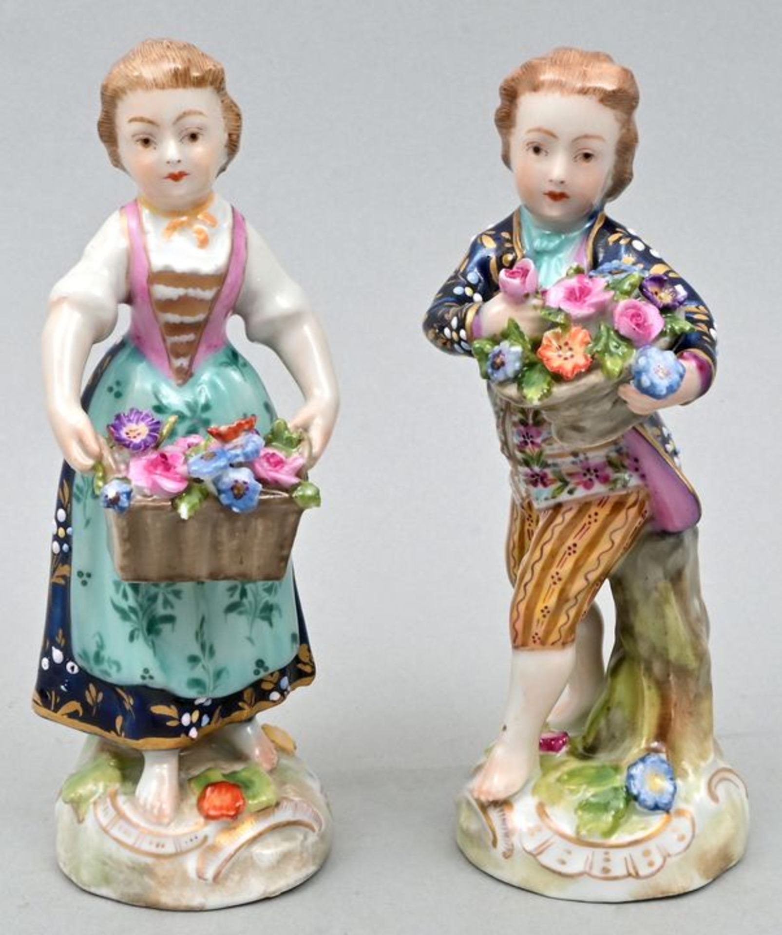 Paar Gärtnerkinder / Two porcelain figures