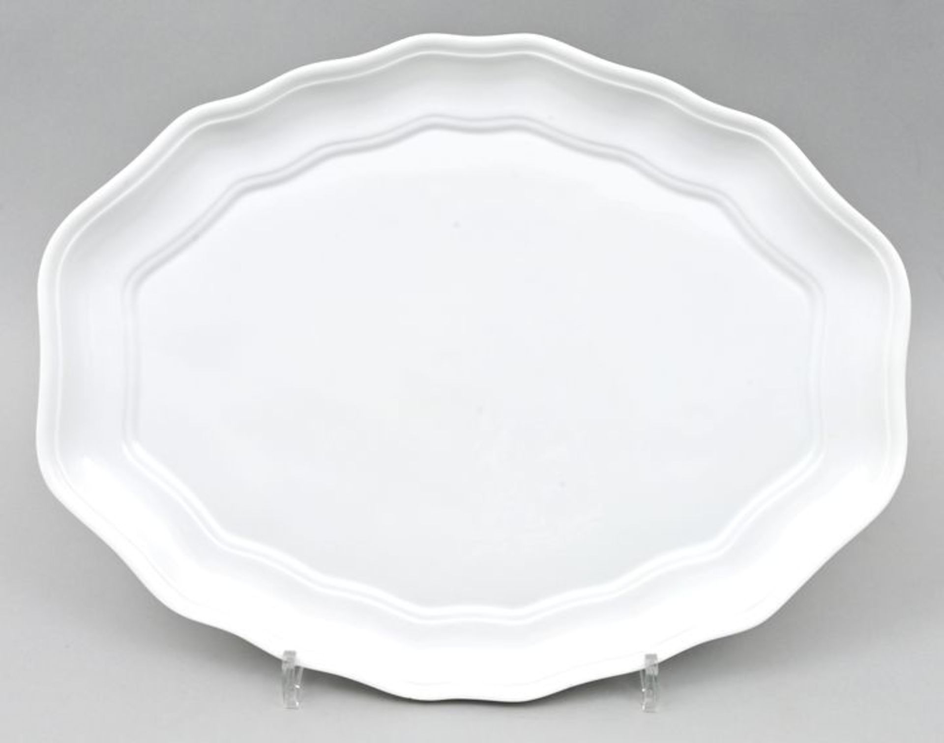 Platte Meissen weiß / Porcelain plate, Meissen