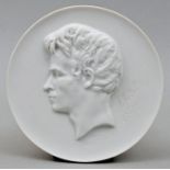 Plakette Meissen Lilienthal / Plaque with relief head