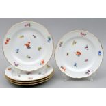 Fünf Abendbrotteller, Meissen / Five plates, Meissen