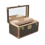 Louis Vuitton, Monogram, a coated canvas and leather hard vanity case