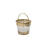 A Victorian silver gilt mounted frosted glass ice pail by George Fox