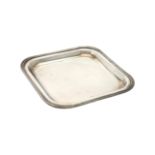 An Italian silver coloured square tray