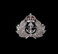A 1950s diamond and enamel Royal Navy sweetheart brooch