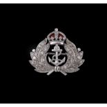 A 1950s diamond and enamel Royal Navy sweetheart brooch