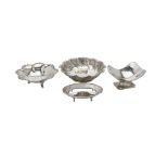 Four Italian silver coloured dishes