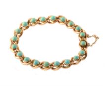 A late Victorian turquoise bracelet