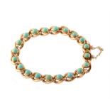 A late Victorian turquoise bracelet