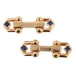 A pair of sapphire cufflinks