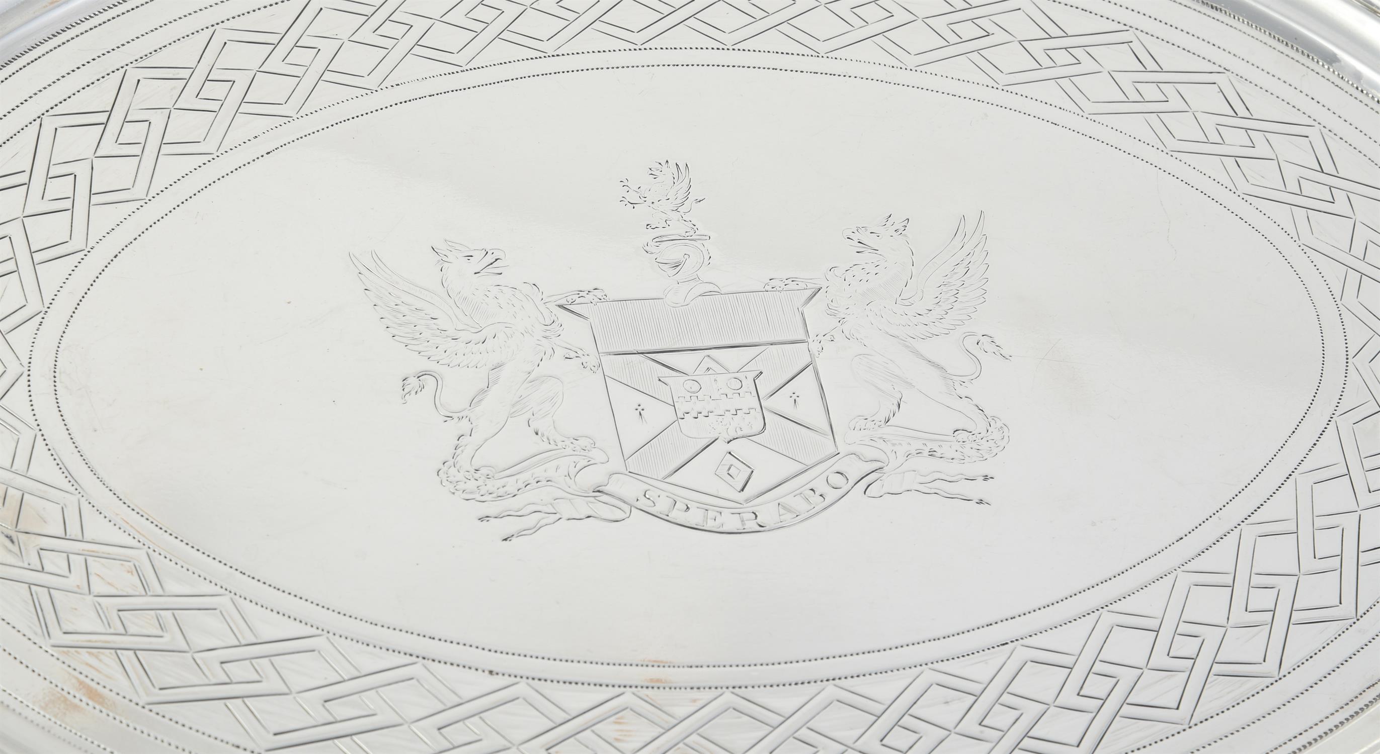 A George III silver oval salver by William Bennett - Image 2 of 3