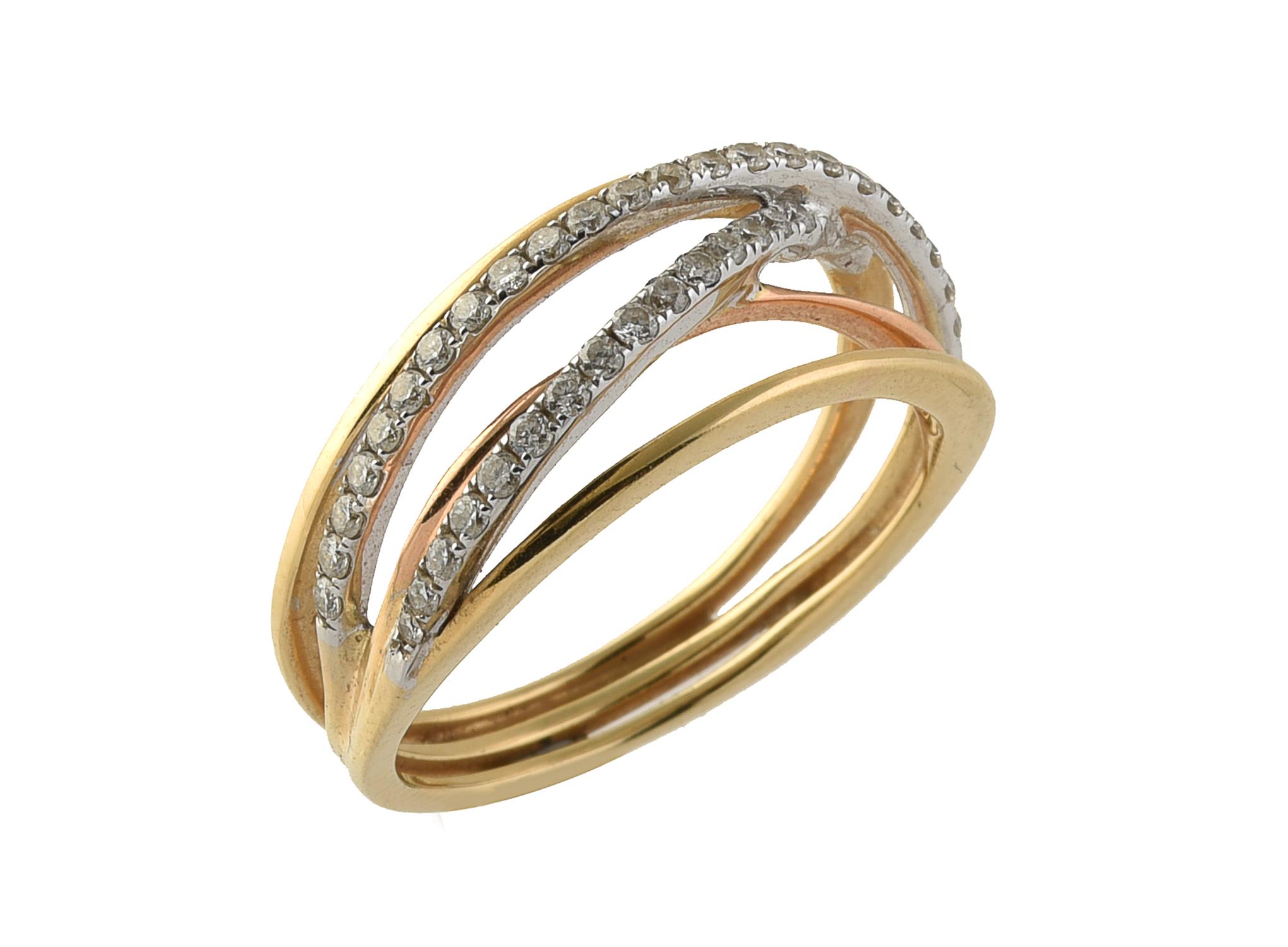 A diamond set two colour ring