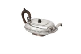 A Dutch silver oblong compressed teapot
