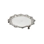 A George IV silver shaped circular waiter by William Brown