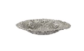 A Victorian silver shaped oval bowl by Charles Stuart Harris