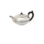 A George III silver compressed circular tea pot by Rebecca Emes & Edward Barnard I