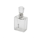 A silver mounted lockable glass decanter by Hukin & Heath Ltd.