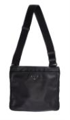 Prada, a black leather shoulder bag
