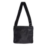 Prada, a black leather shoulder bag