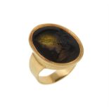 A late 19th century glass intaglio ring