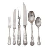 A collection of silver King's pattern flatware