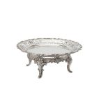 An Edwardian silver shaped circular fruit stand by Walker & Hall