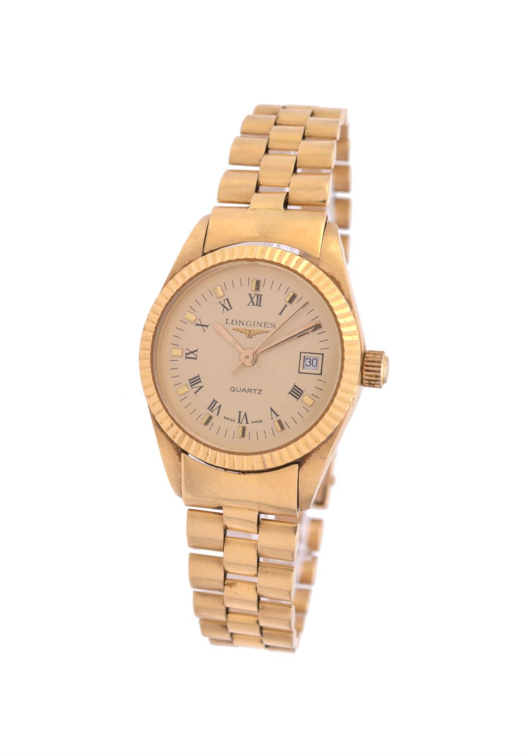 Longines, Lady's gold coloured bracelet watch