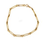 A late 19th century 18 carat gold fancy link Albert chain