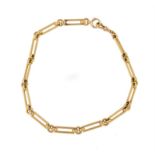 A late 19th century 18 carat gold fancy link Albert chain