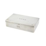 A silver sandwich box