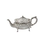 Y A Victorian silver oval baluster tea pot by Horace Woodward & Co.