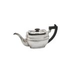 A George III silver oblong tea pot by Solomon Hougham