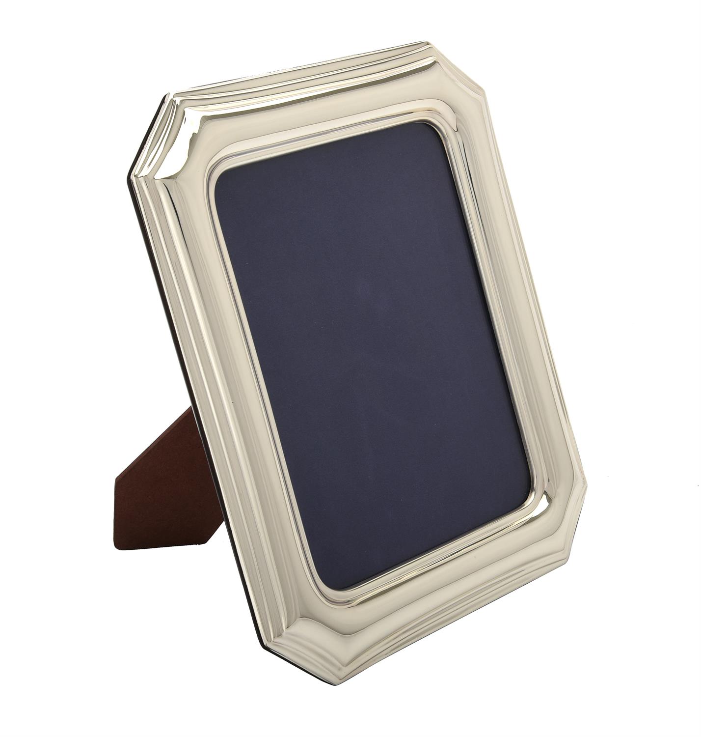 An Italian silver coloured mounted rectangular photo frame