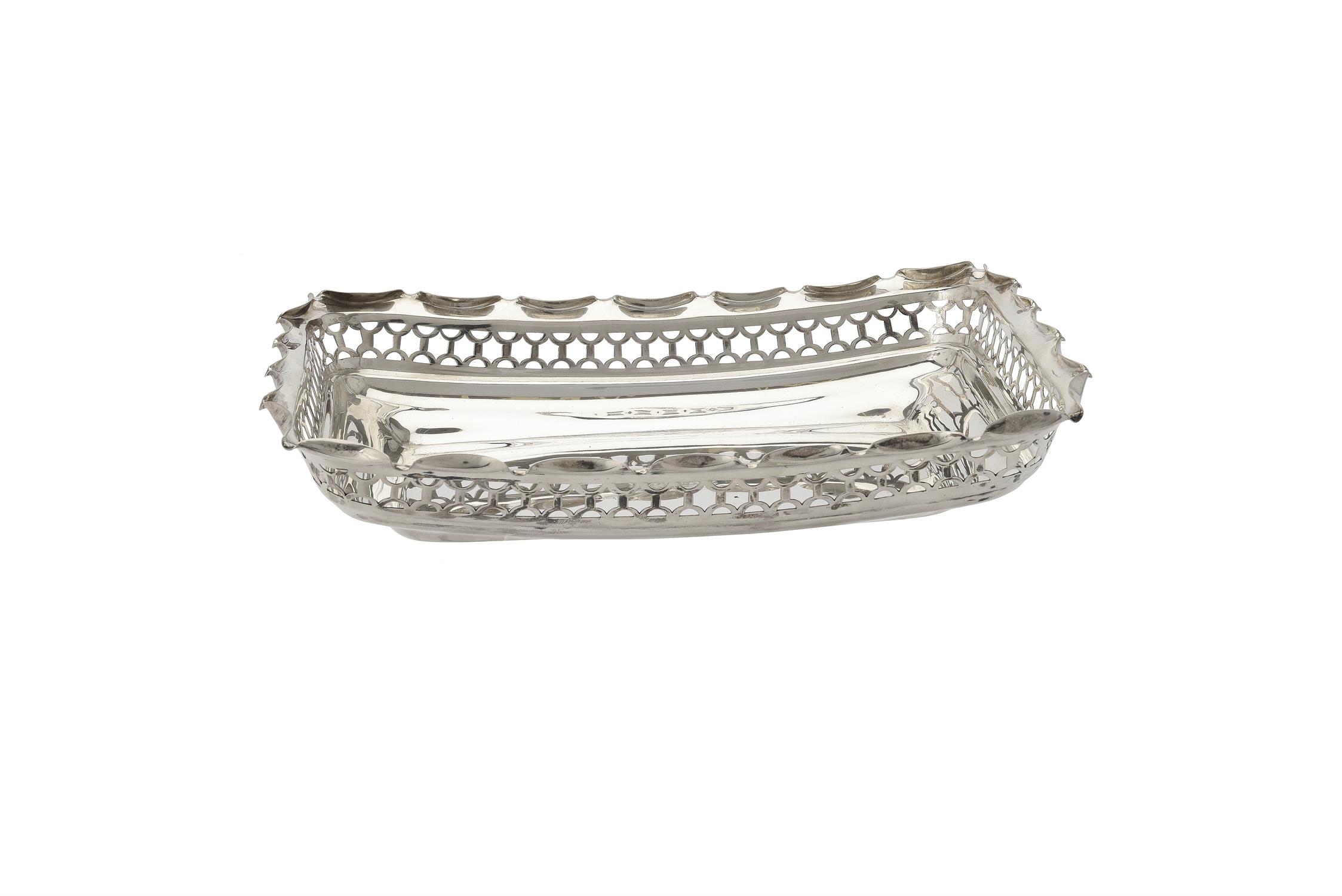A late Victorian silver shaped rectangular dish by Maxfield & Sons