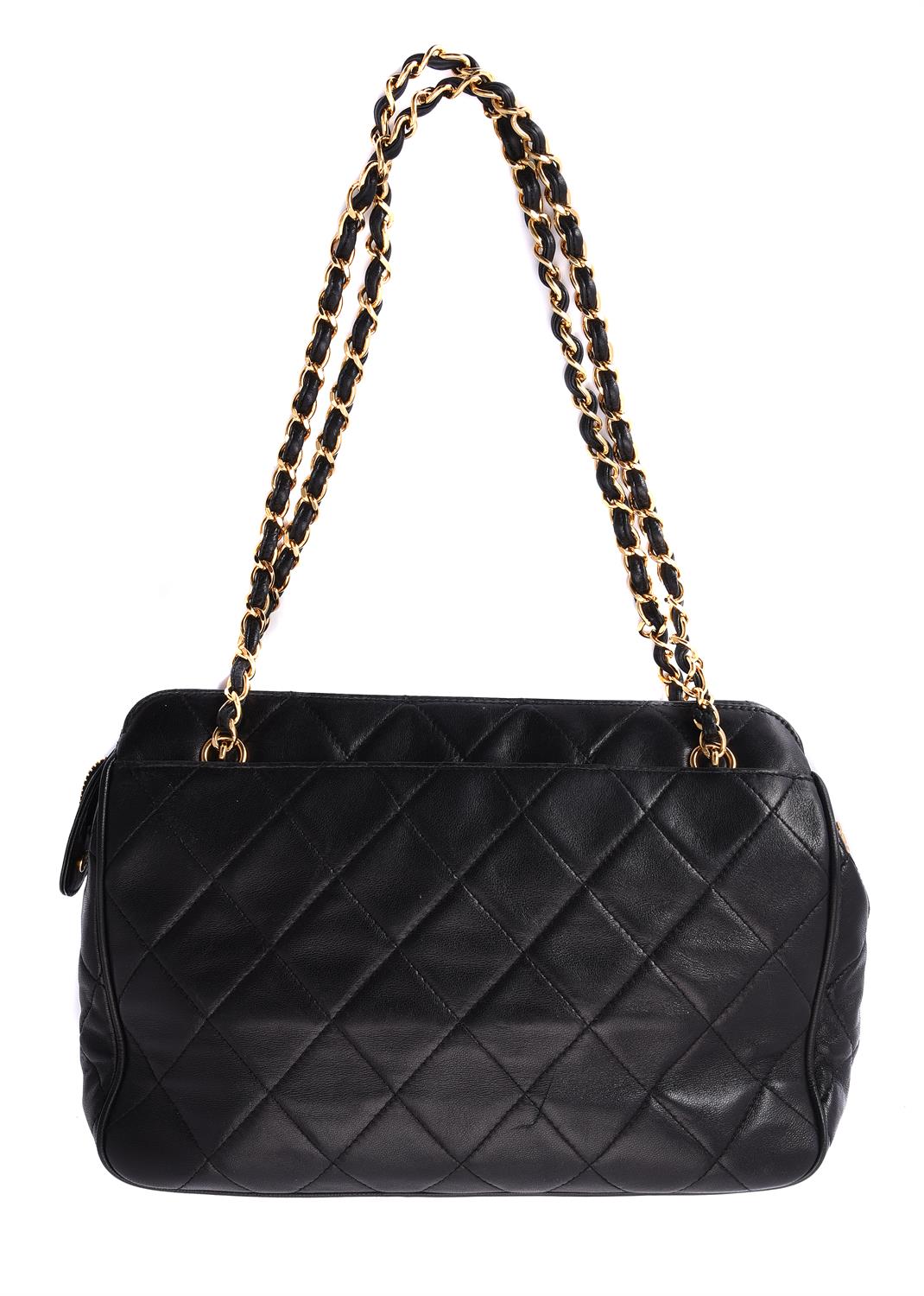 Chanel, a black quilted lambskin shoulder bag - Image 2 of 3