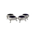 A George III Irish silver set of four cauldron salts