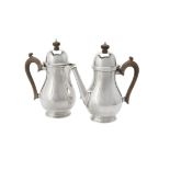 A silver baluster coffee pot and hot water jug by Blackmore & Fletcher Ltd.
