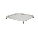 A silver shaped square salver by Viner's Ltd.