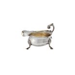 A William IV silver shaped oval sauce boat by Michael Starkey