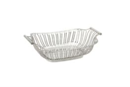 An Edwardian silver oblong pierced bowl by Harrison Brothers & Howson