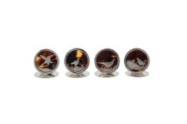 Y A set of four silver and tortoiseshell mounted menu holders by Goldsmiths & Silversmiths Co. Ltd.