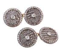 A pair of diamond cufflinks