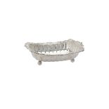A late Victorian silver shaped oblong fruit bowl by James Dixon & Son