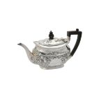 An Edwardian silver oval tea pot by Atkin Brothers