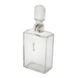 A silver mounted lockable glass decanter by Mappin & Webb.