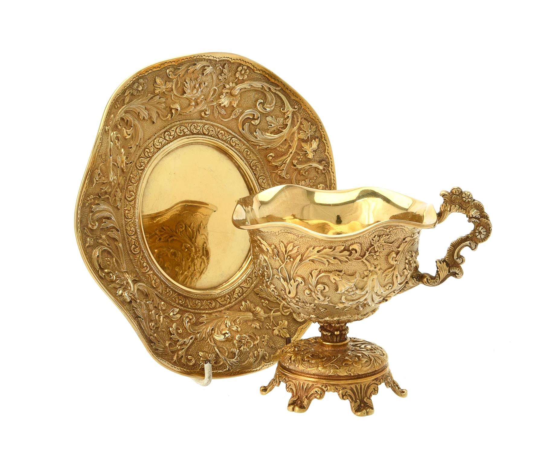 A French silver gilt cup and saucer by François Durand - Image 2 of 2