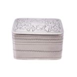 A late William IV silver rectangular nutmeg grater by Joseph Willmore