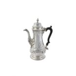 A late George II silver baluster coffee pot by Thomas Whipham