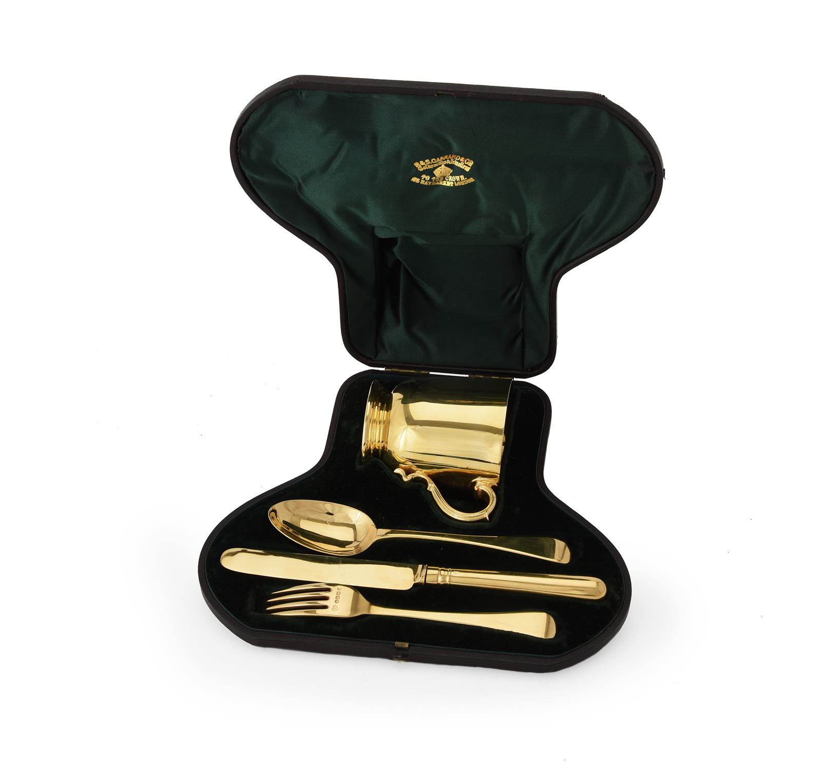 A Victorian silver gilt four piece christening set - Image 2 of 3